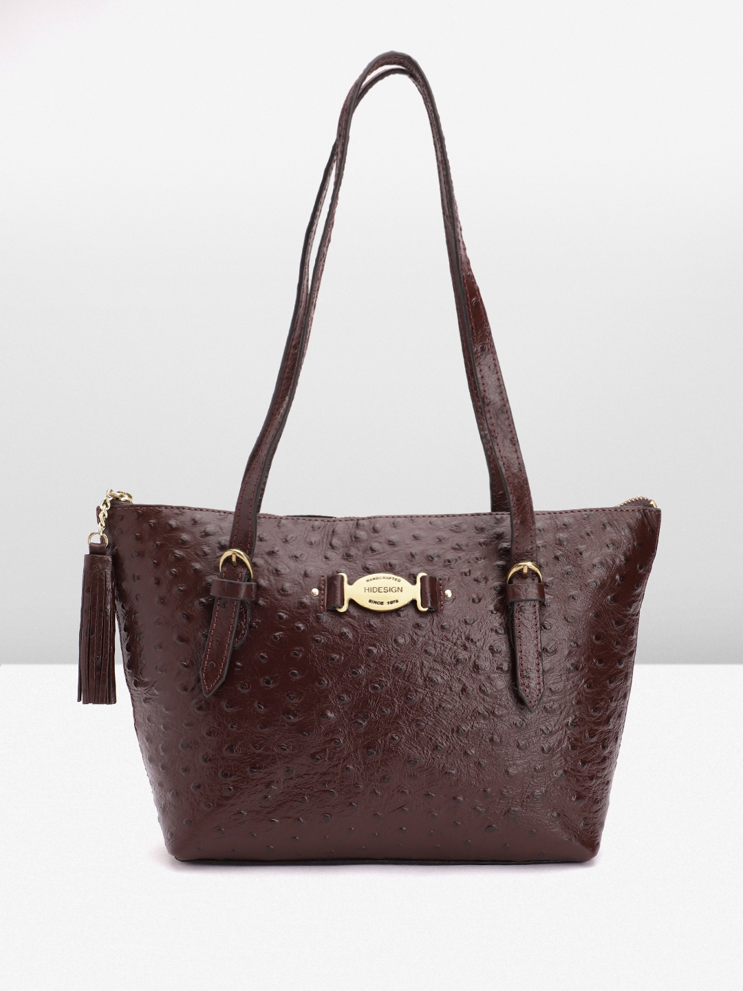 

Hidesign Textured Leather Structured Shoulder Bag, Coffee brown