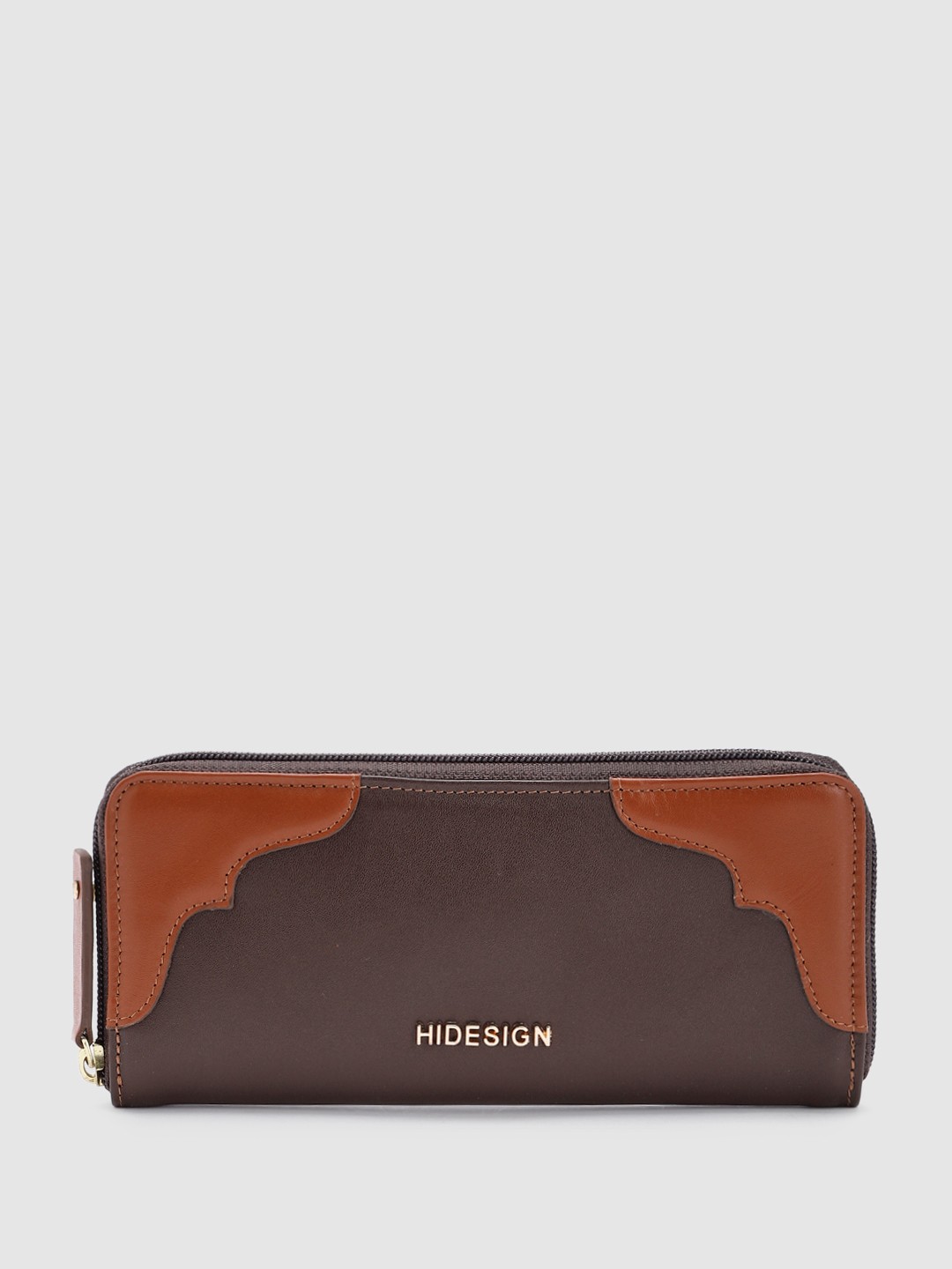 

Hidesign Women Leather Zip Around Wallet, Brown