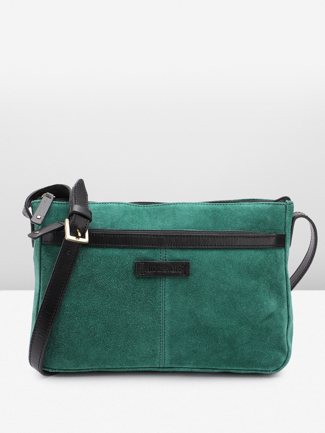 

Hidesign Leather Structured Sling Bag, Green