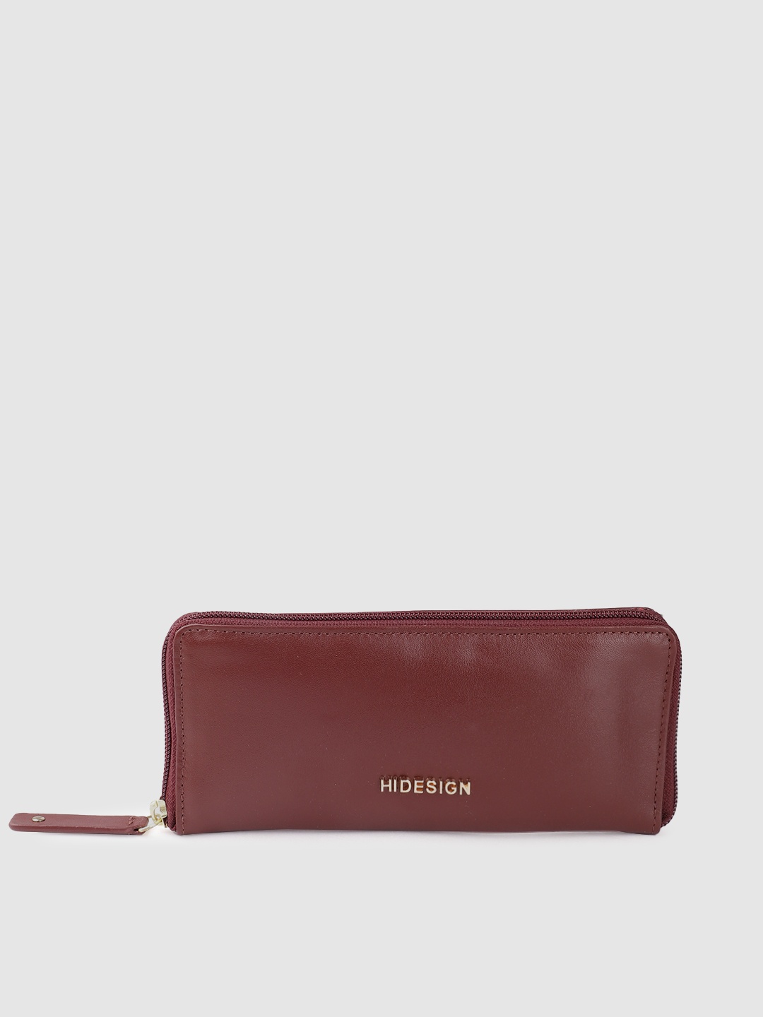 

Hidesign Women Leather Zip Around Wallet, Maroon