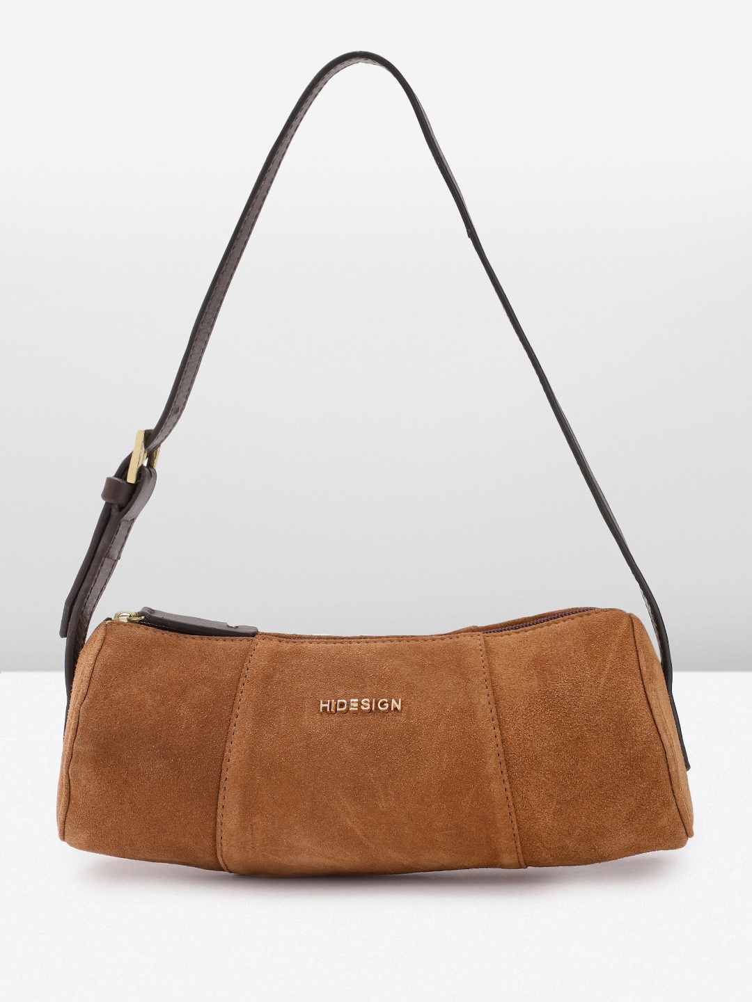 

Hidesign Solid Leather Bowling Shoulder Bag, Tan