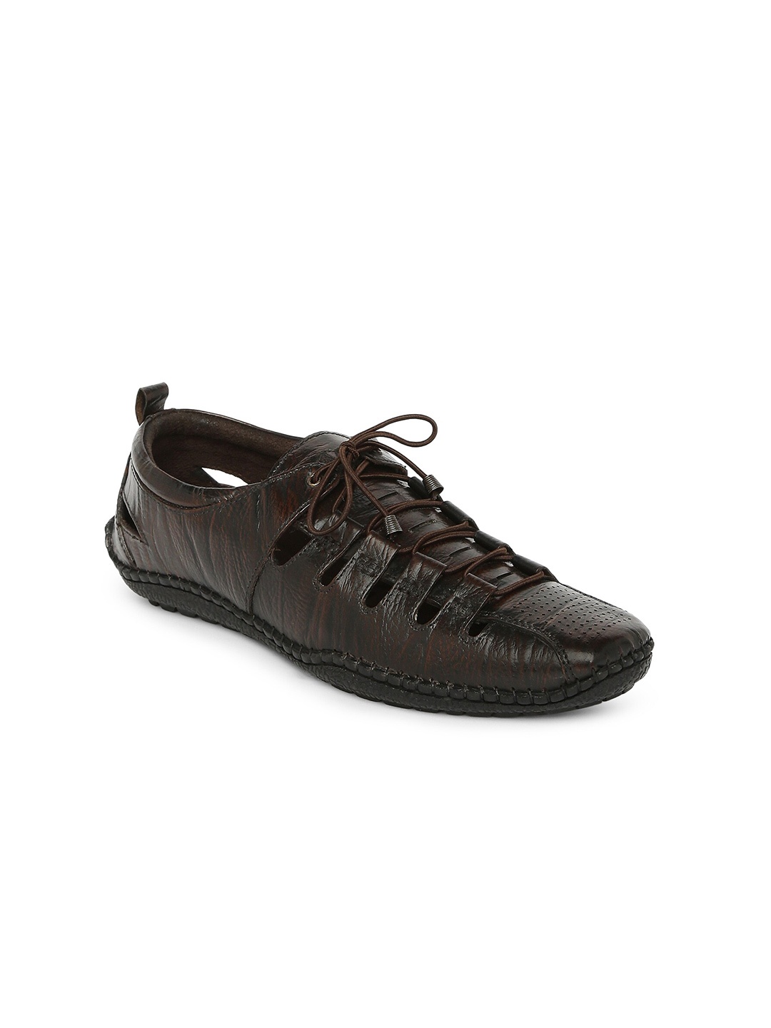 

Buckaroo Men KEFTEN Leather Shoe-Style Sandals, Coffee brown