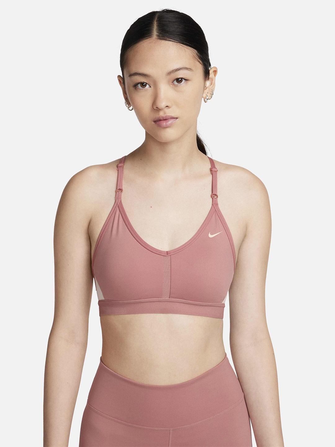 

Nike Women Dri-FIT Indy Light-Support Padded V-Neck Sports Bra, Red