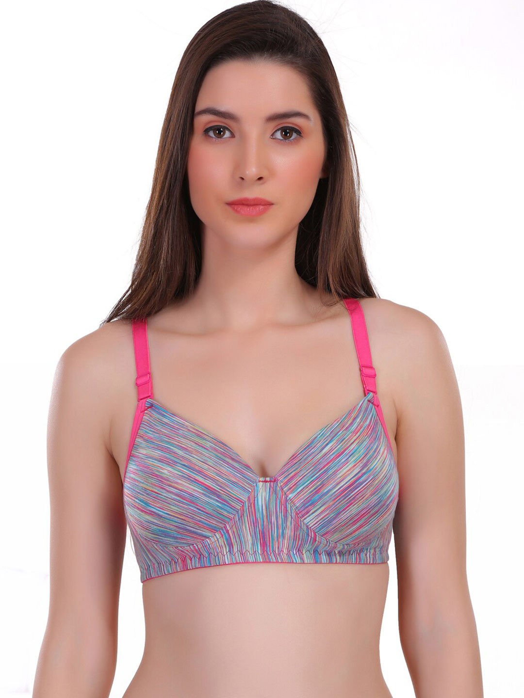

Eve's Beauty Non-Wired Lightly Padded Seamless T-Shirt Bra With All Day Comfort, Fuchsia