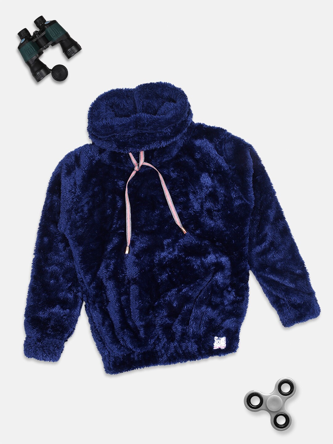 

PAMPOLINA Girls Mock Collar Fleece Sweatshirt, Navy blue