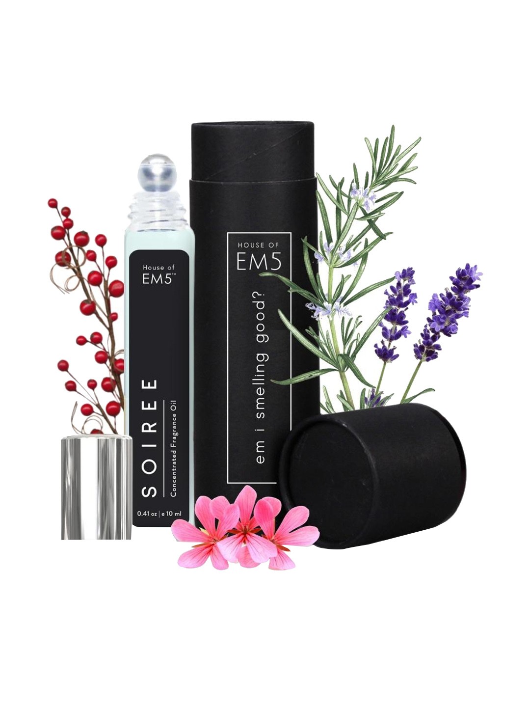 

EM5 Soiree Alcohol Free Perfume Roll On - Spicy Amber Citrus - 10ML, Transparent