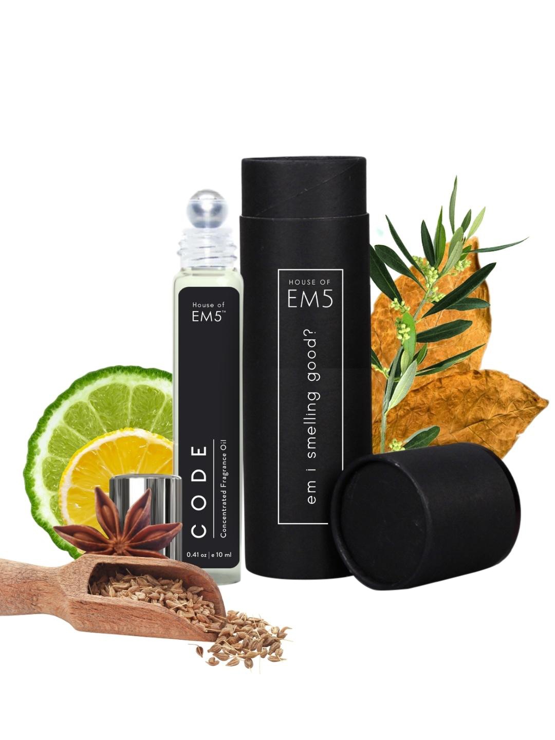 

EM5 Elixir Alcohol Free Perfume Roll On- Citrus Leather Anis - 10ML, Transparent