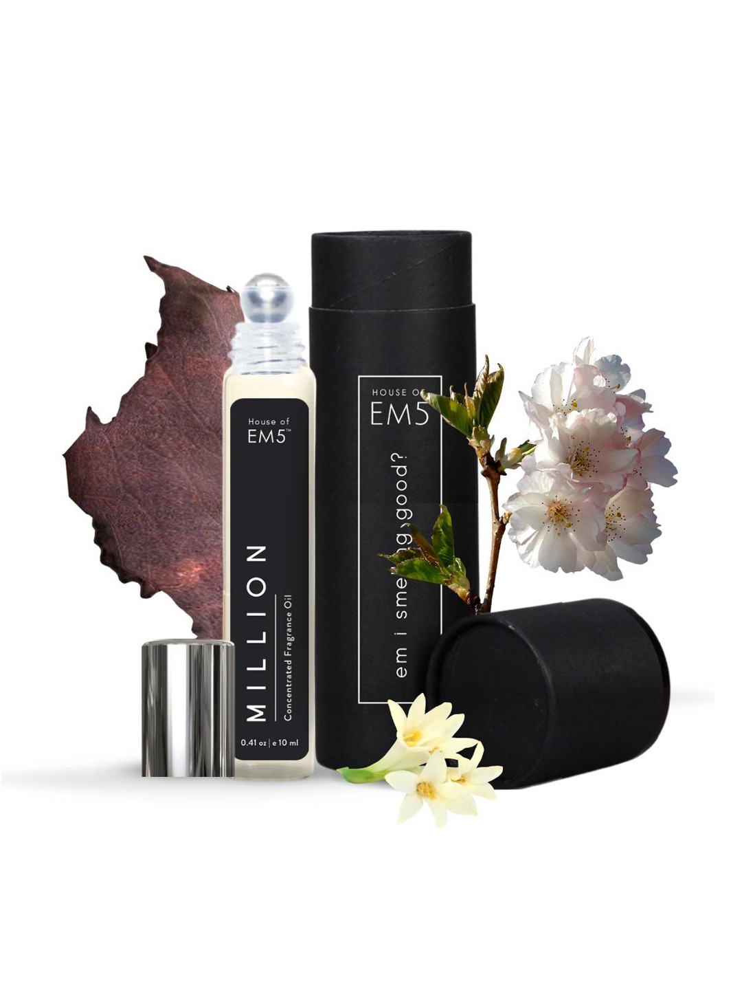 

EM5 Million Alcohol Free Perfume Roll On - Amber Woody Fresh Spicy - 10ML, Transparent