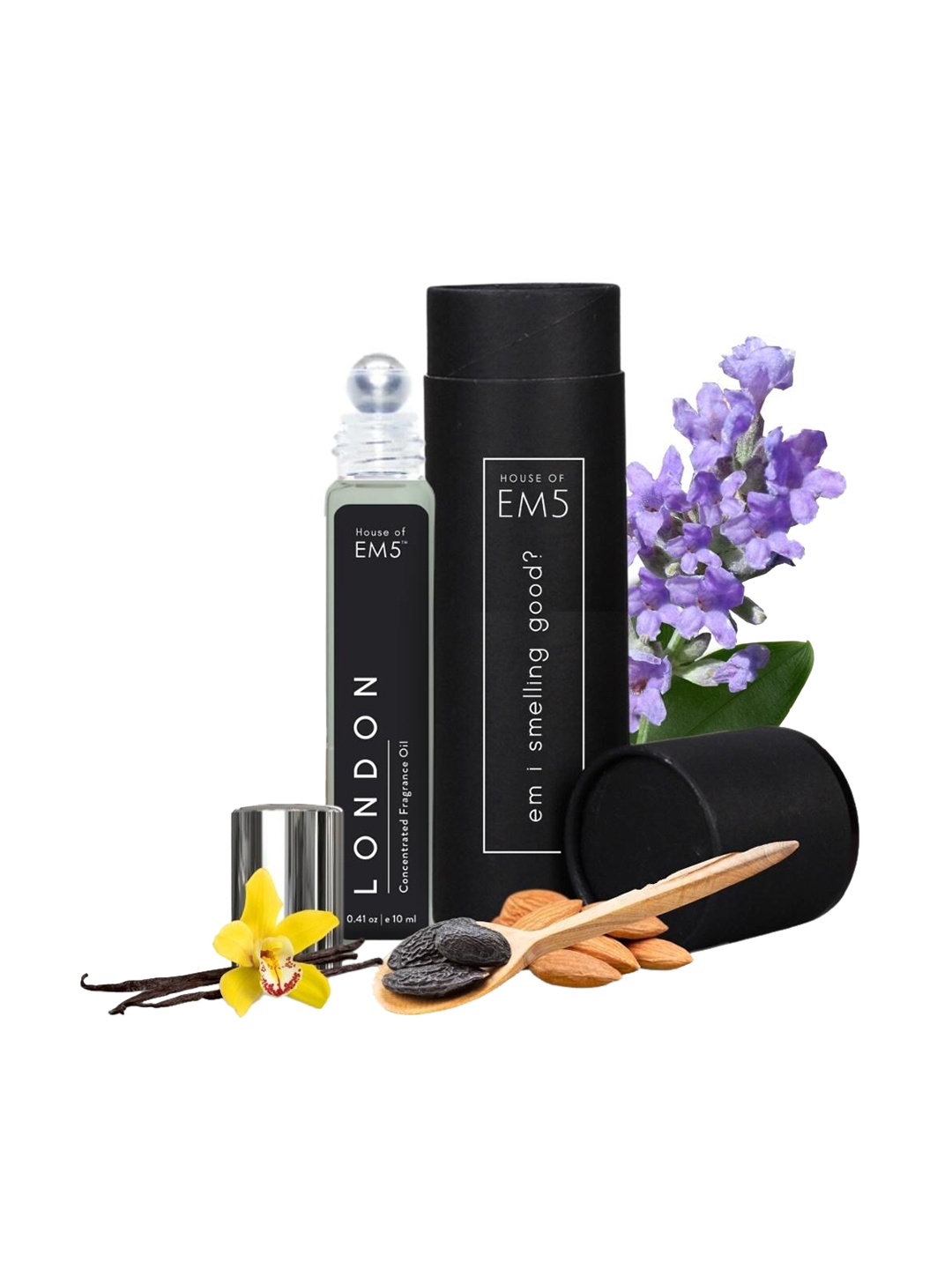 

EM5 London Long Lasting Concentrated Fragrance Oil Perfume Roll On-10ml, Transparent