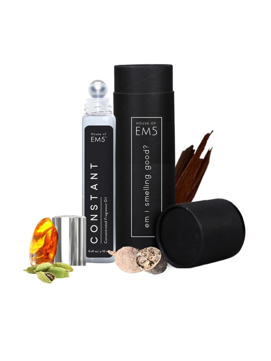 

EM5 Constant Alcohol Free Perfume Roll On - Spicy Musky Woody - 10ML, Transparent
