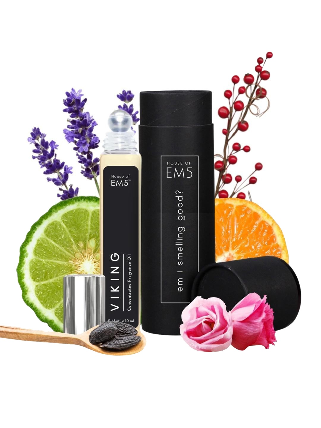 

EM5 Viking Alcohol Free Perfume Roll On - Aromatic Citrus Woody - 10ML, Transparent