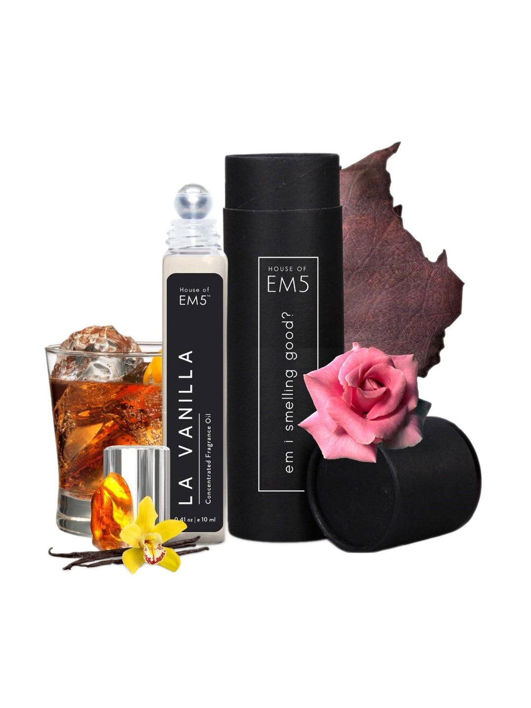 

EM5 La-Vanilla Alcohol Free Perfume Roll On - Vanilla Warm Spicy - 10ML, Transparent