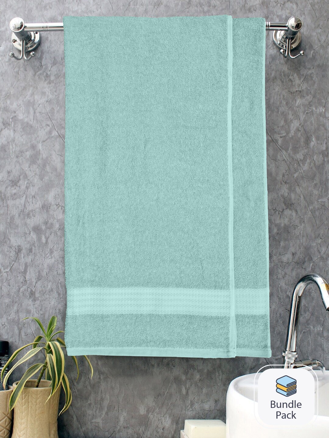 

Home Fresh Sea Green 2-Pieces Pure Cotton Bath Towels
