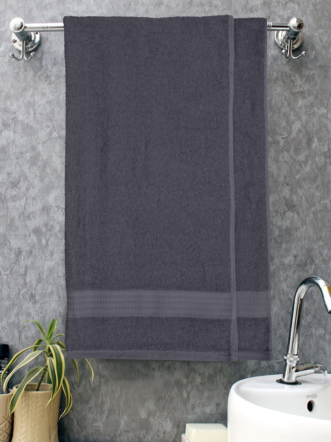

Home Fresh Trisafe 2-Pcs Grey Pure Cotton 400 GSM Bath Towels
