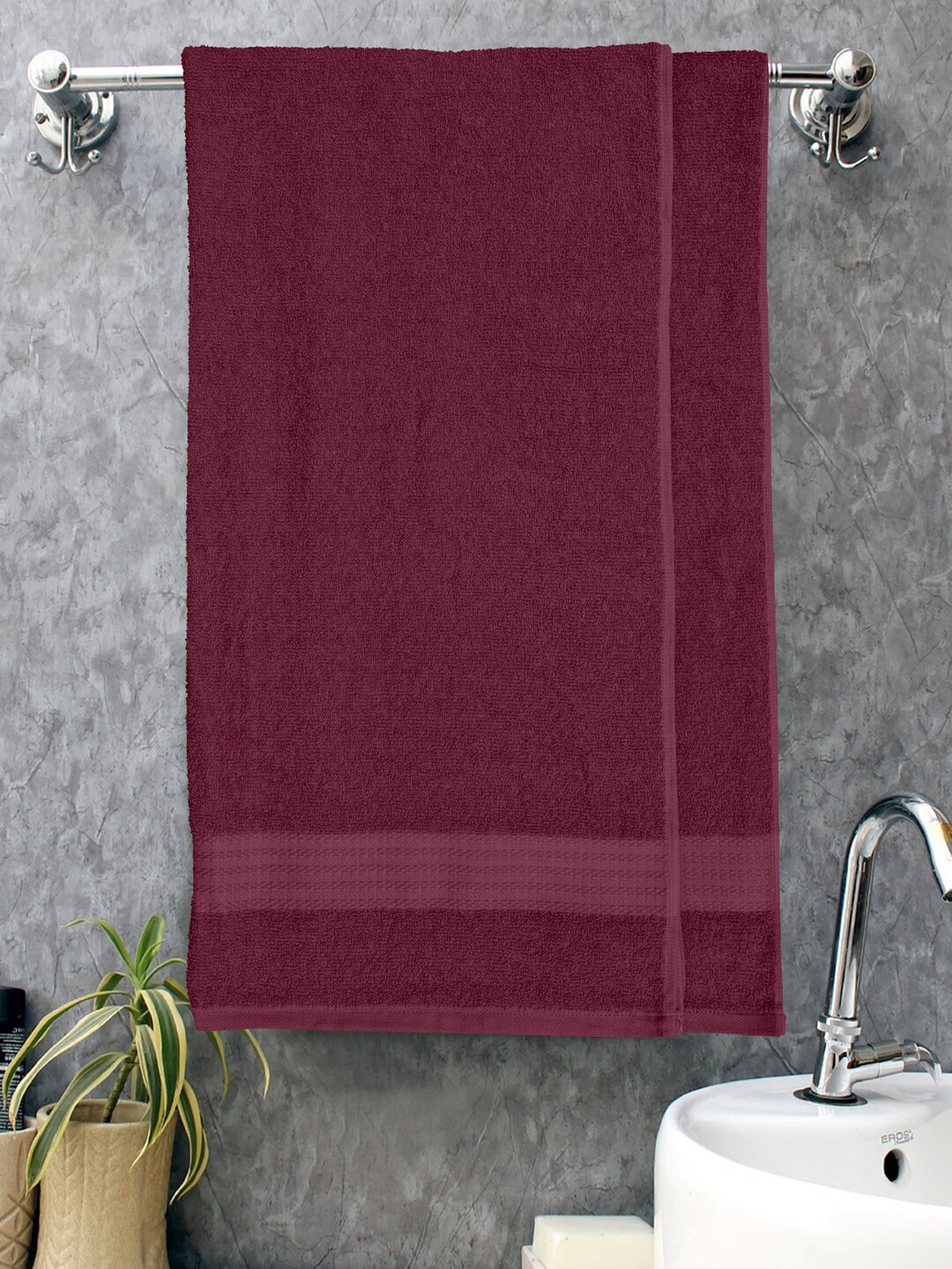 

Home Fresh Maroon 2-Pieces Pure Cotton Bath Towels