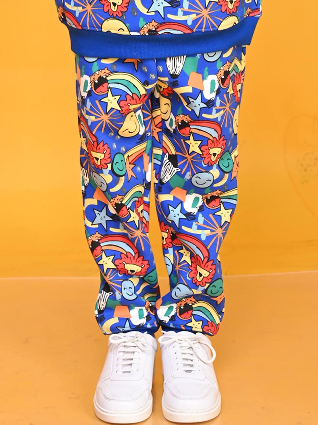 

Anthrilo Boys Graphic Printed Fleece Joggers, Blue