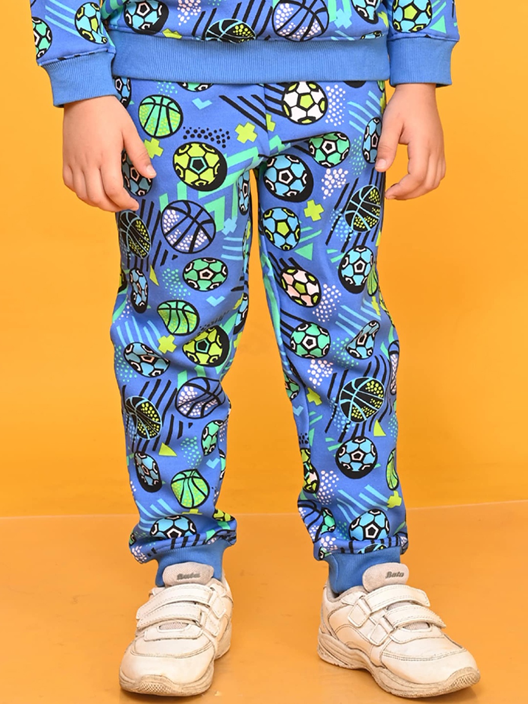 

Anthrilo Boys Graphic Printed Fleece Joggers, Blue