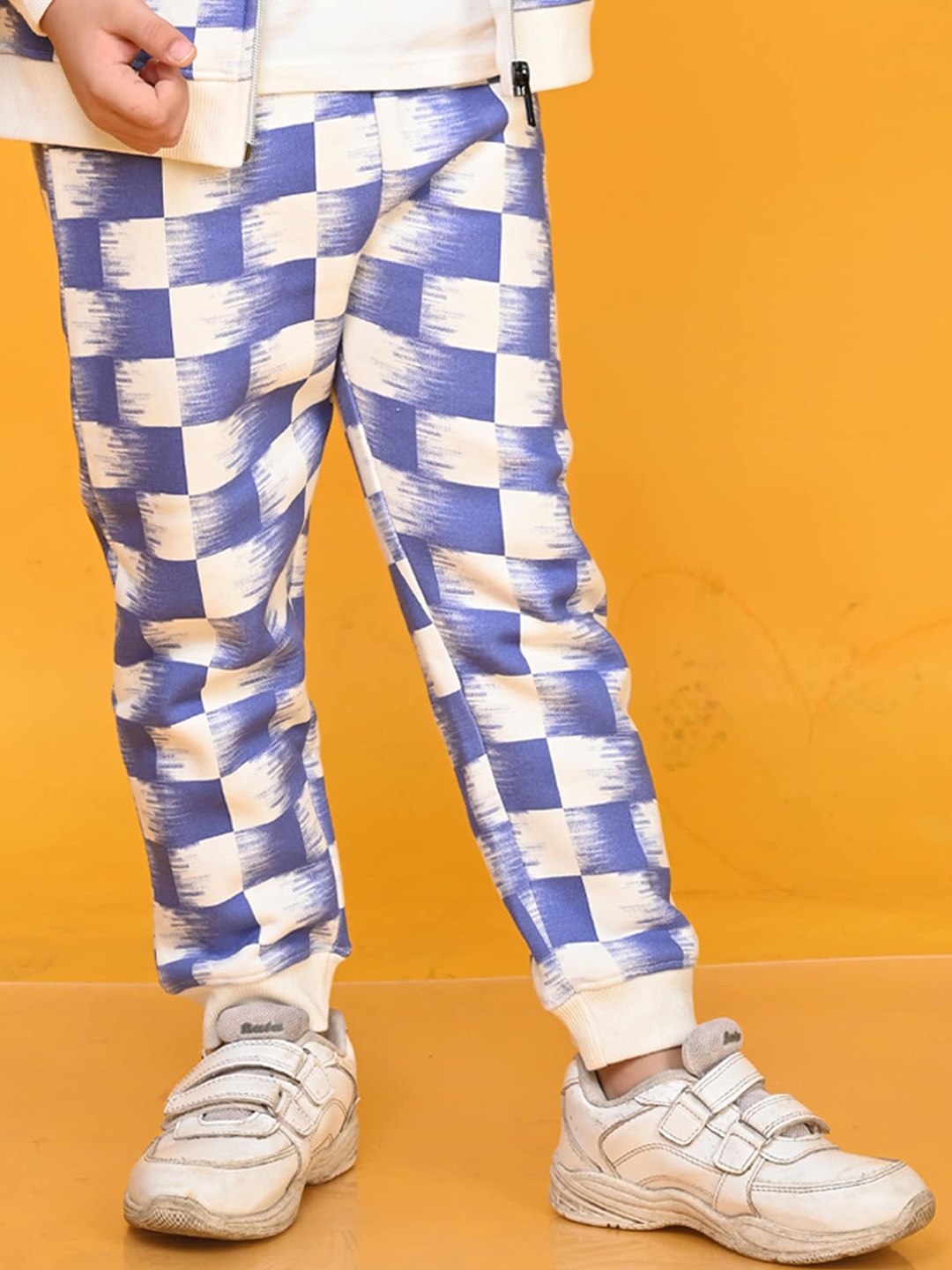 

Anthrilo Boys Geometric Printed Relaxed High-Rise Fleece Joggers, Blue