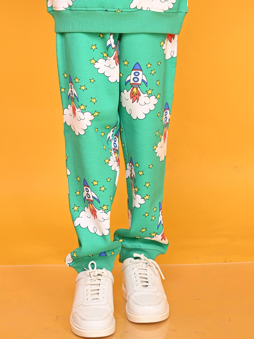 

Anthrilo Boys Conversational Printed Relaxed Cotton Joggers, Green