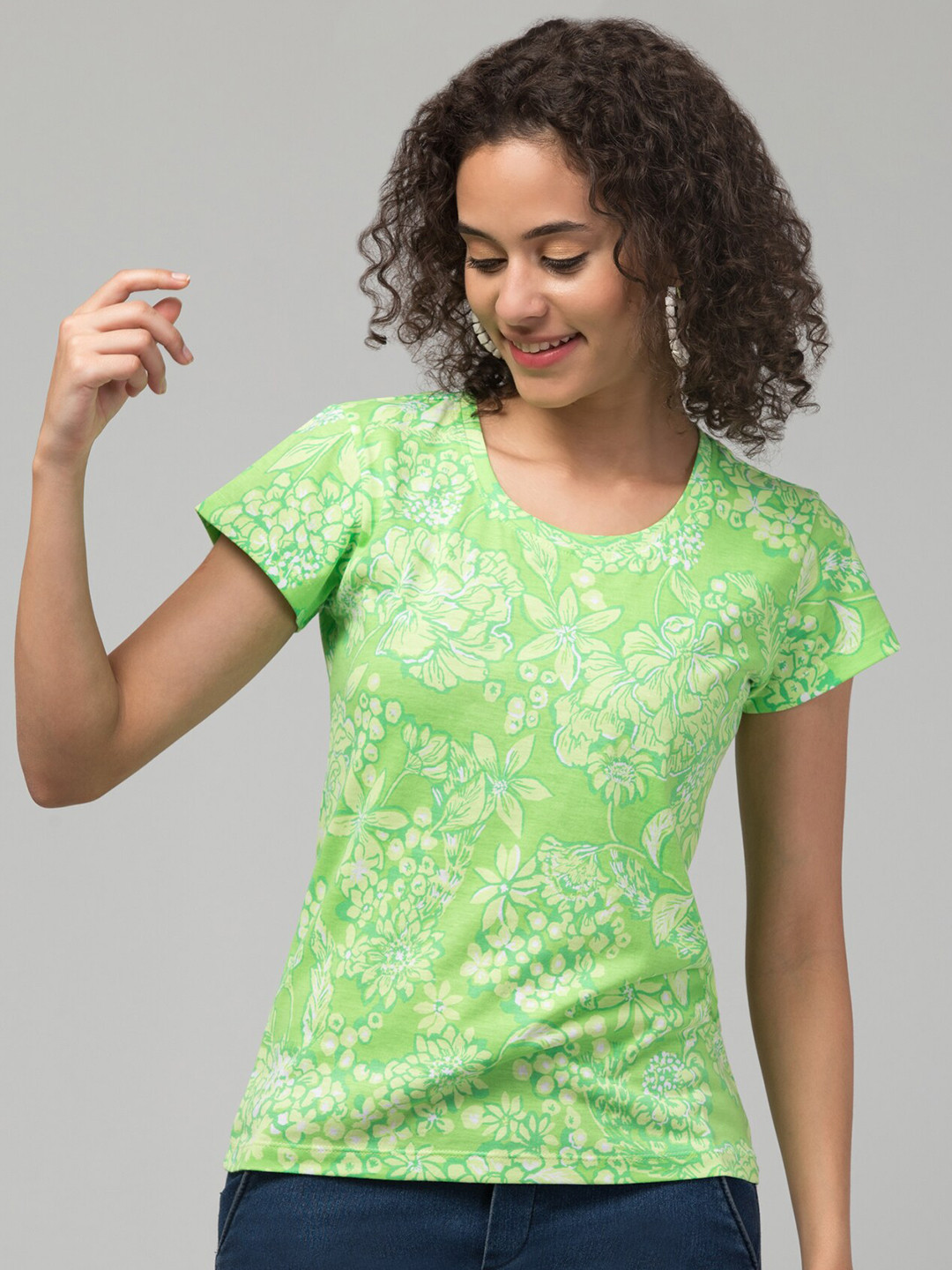 

Hive91 Floral Printed T-shirt, Green