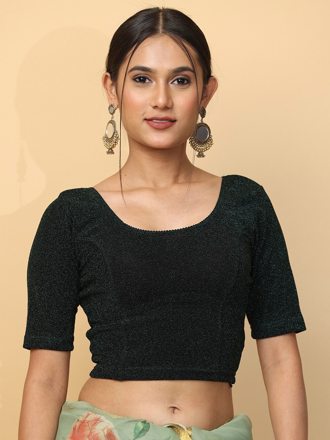 

VASTRANAND Shimmery Saree Blouse, Green