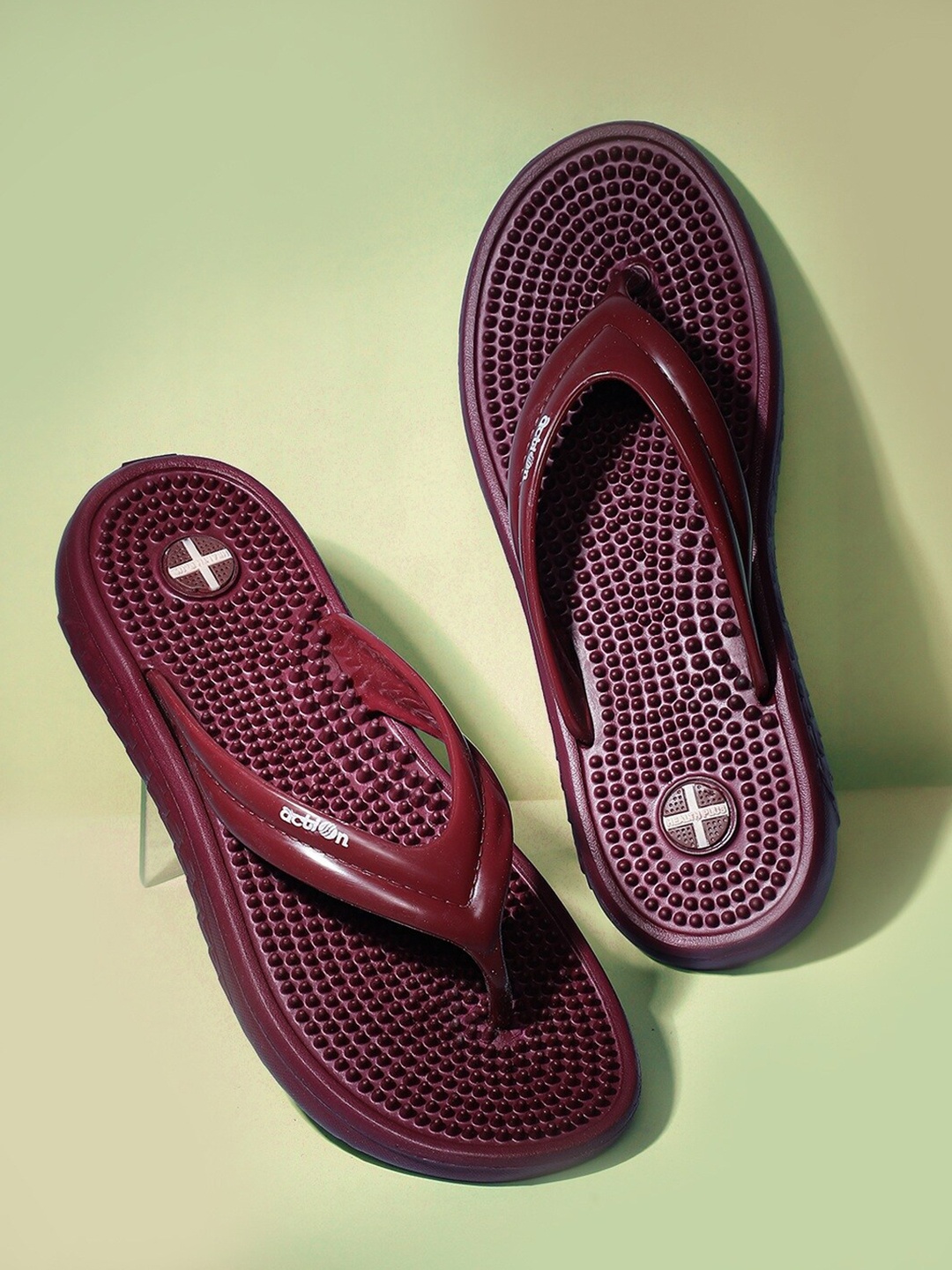 

Action EVA Flotter Women Self Design Rubber Thong Flip-Flops, Maroon