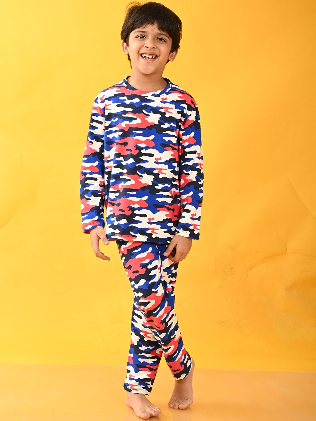 

Anthrilo Boys Camouflage Printed Night Suit, Blue