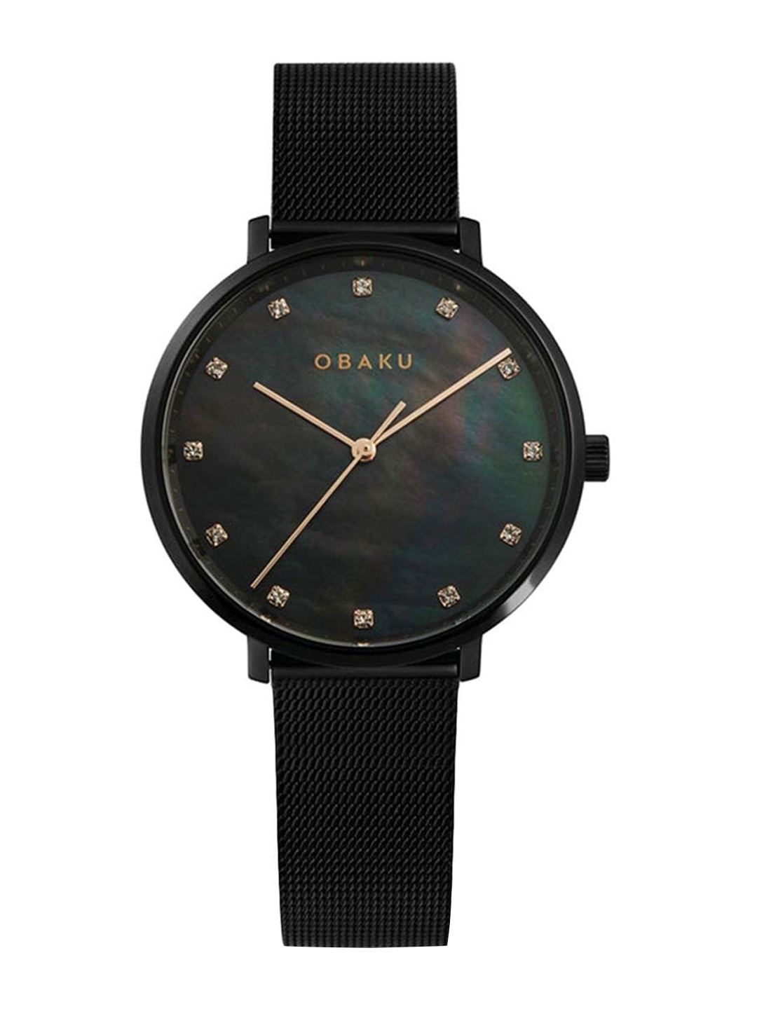 

Obaku Women Stainless Steel Wrap Around Straps Analogue Watch, Black