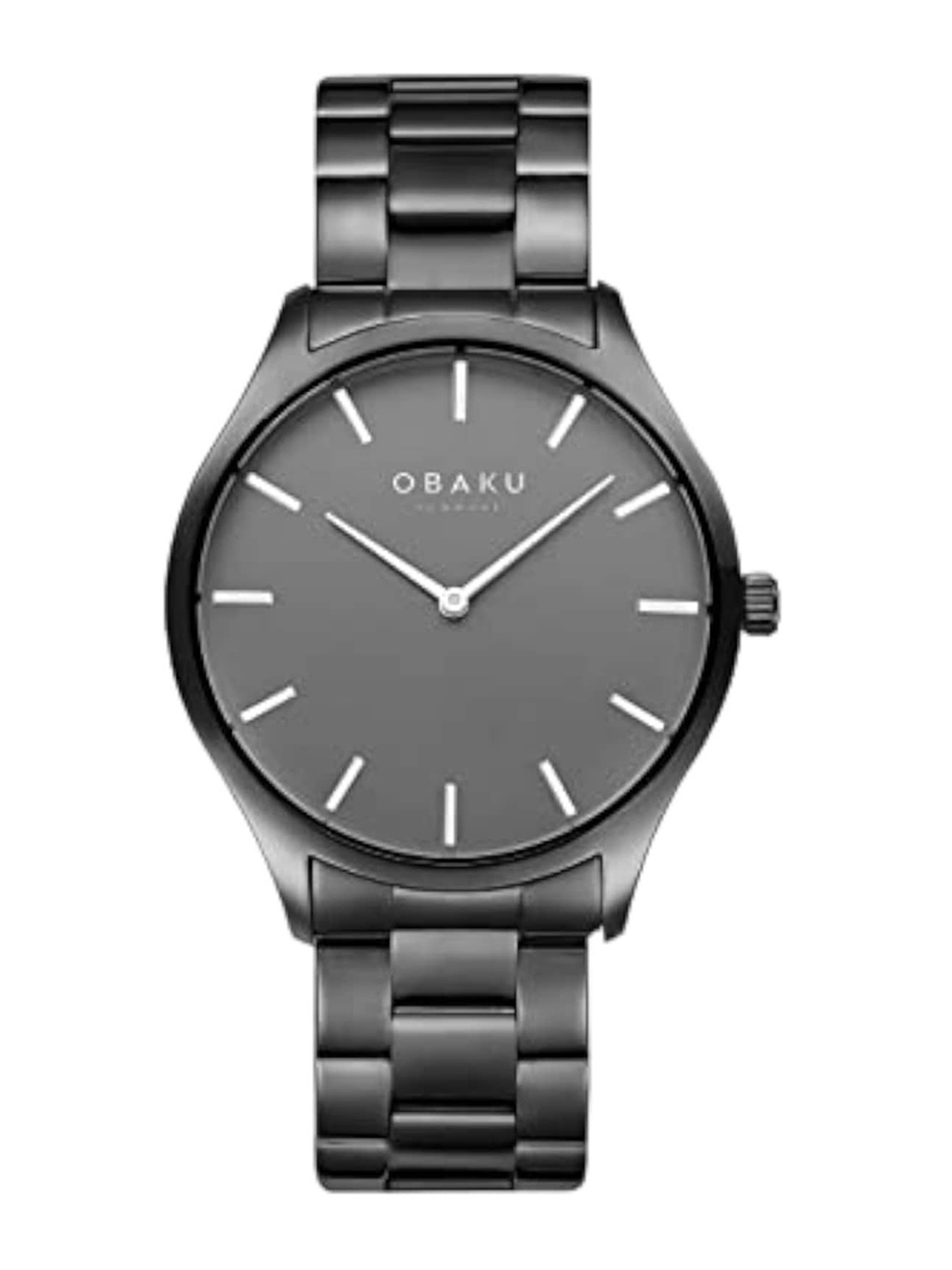 

Obaku Men Stainless Steel Bracelet Style Straps Analogue Watch V260LXUUSU, Black