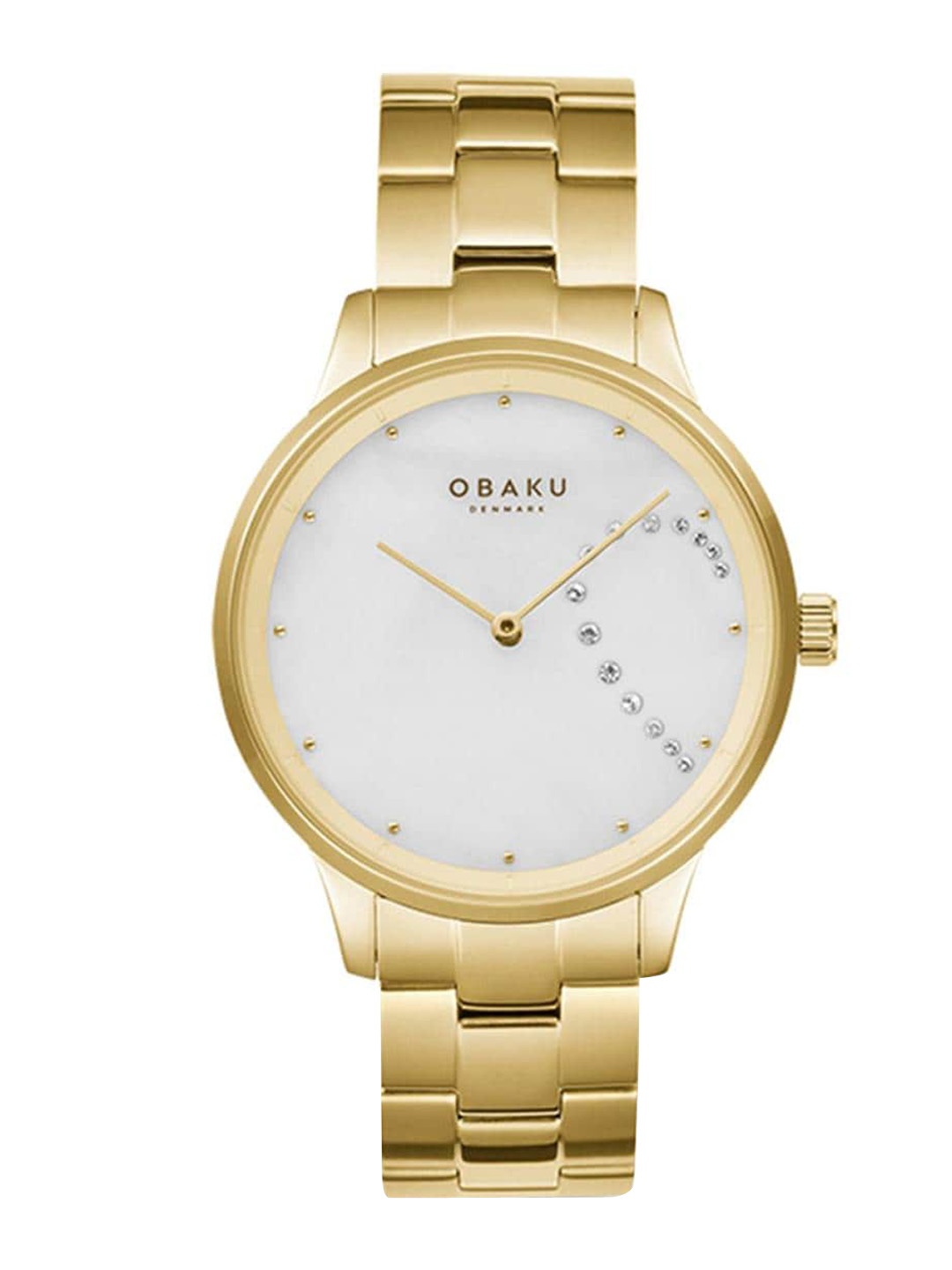 

Obaku Women Embellished Dial & Stainless Steel Bracelet Style Analogue Watch V247LHGWSG, White