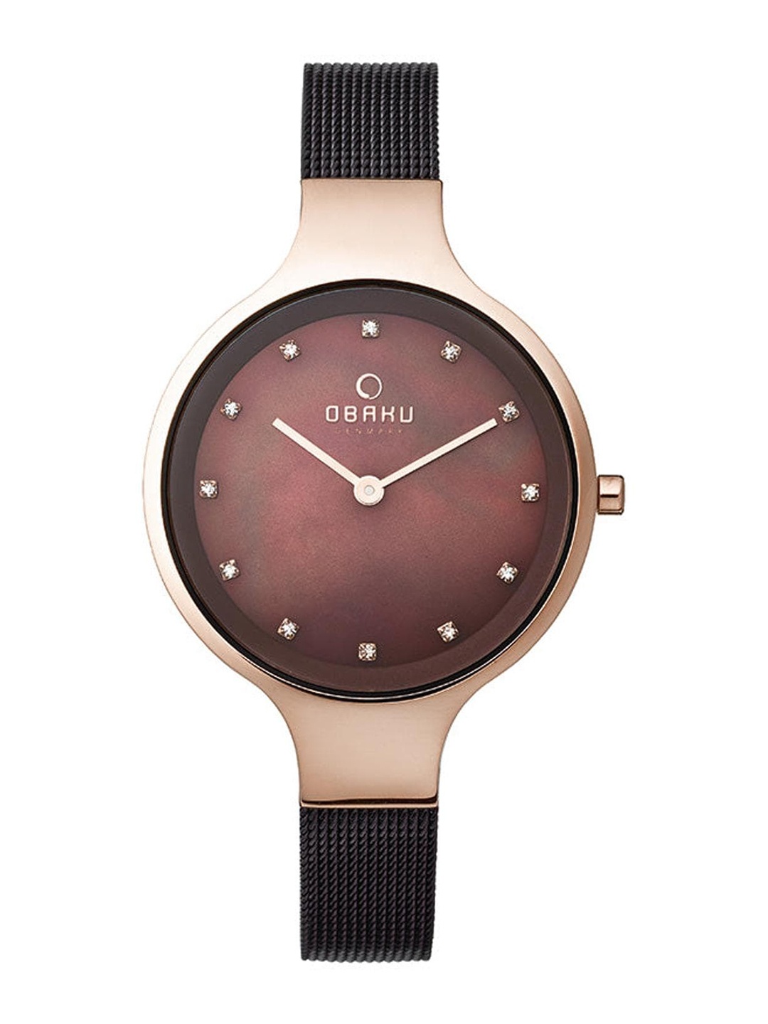 

Obaku Women Embellished Stainless Steel Bracelet Style Straps Analogue Watch V173LXVNMN, Brown