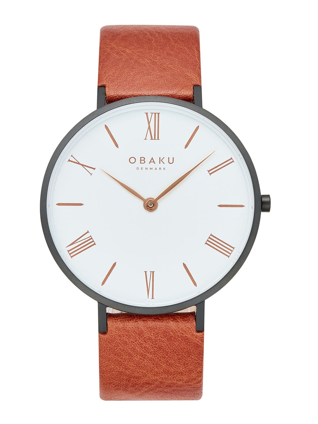 

Obaku Men Leather Straps Analogue Watch V283GXBWRZ, Silver
