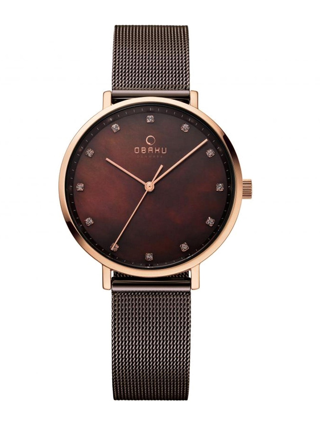 

Obaku Women Dial & Black Stainless Steel Bracelet Style Straps Analogue Watch V186LXVNMN, Brown