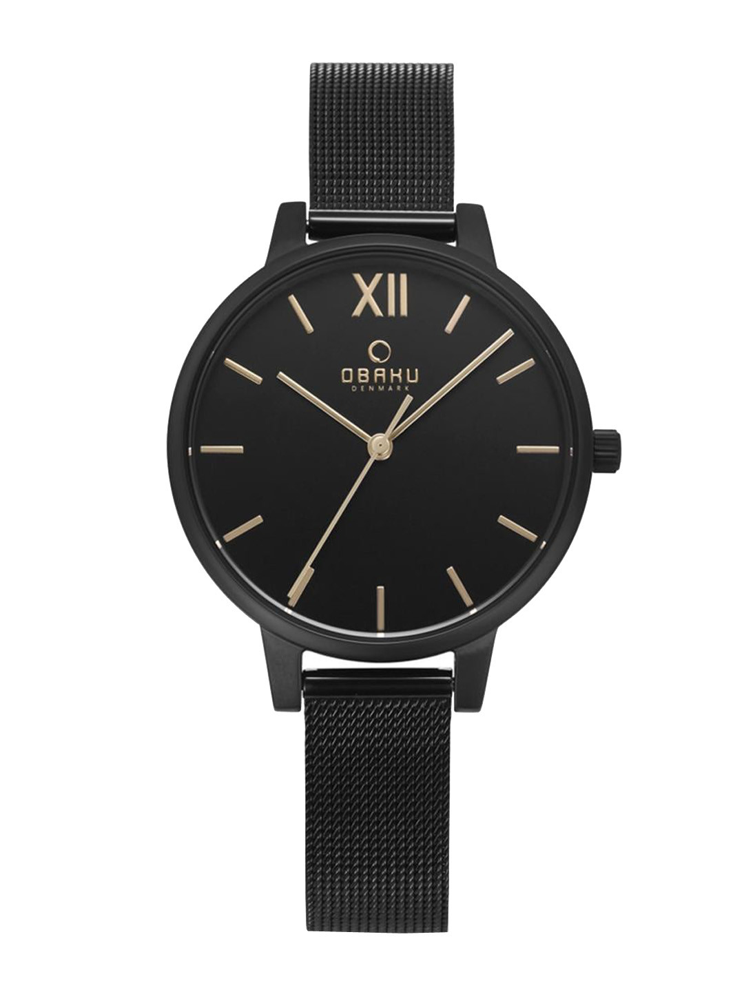 

Obaku Women Stainless Steel Bracelet Style Straps Analogue Watch V209LXBBMB, Black