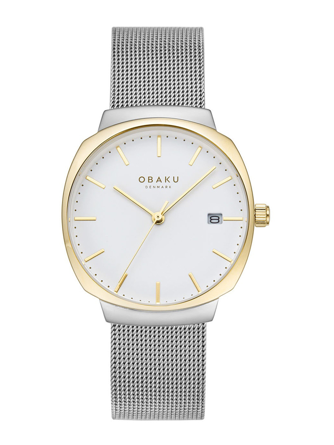 

Obaku Women Brass Dial & Stainless Steel Bracelet Style Straps Analogue Watch V273LDFIMC, Silver