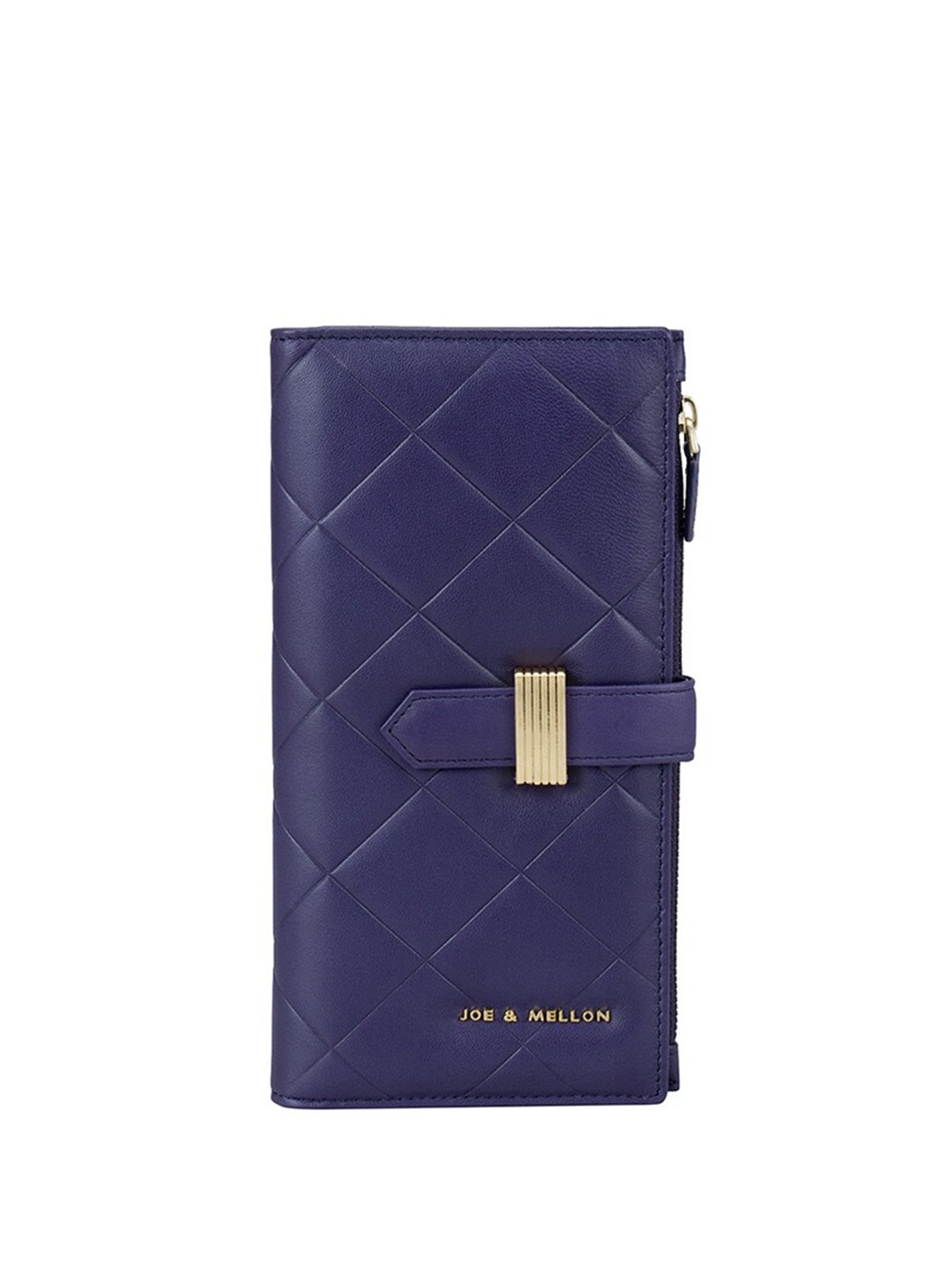 

Joe & Mellon Women Checked Leather Two Fold Wallet, Purple