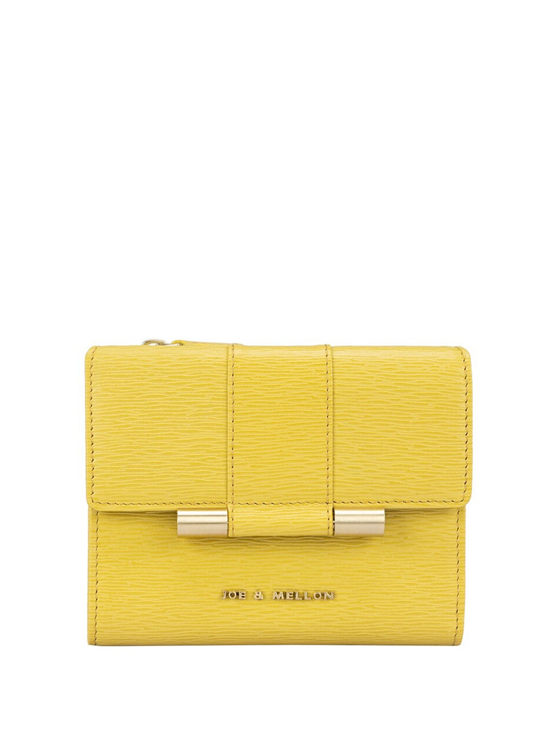 

Joe & Mellon Women Leather Three Fold Wallet, Yellow