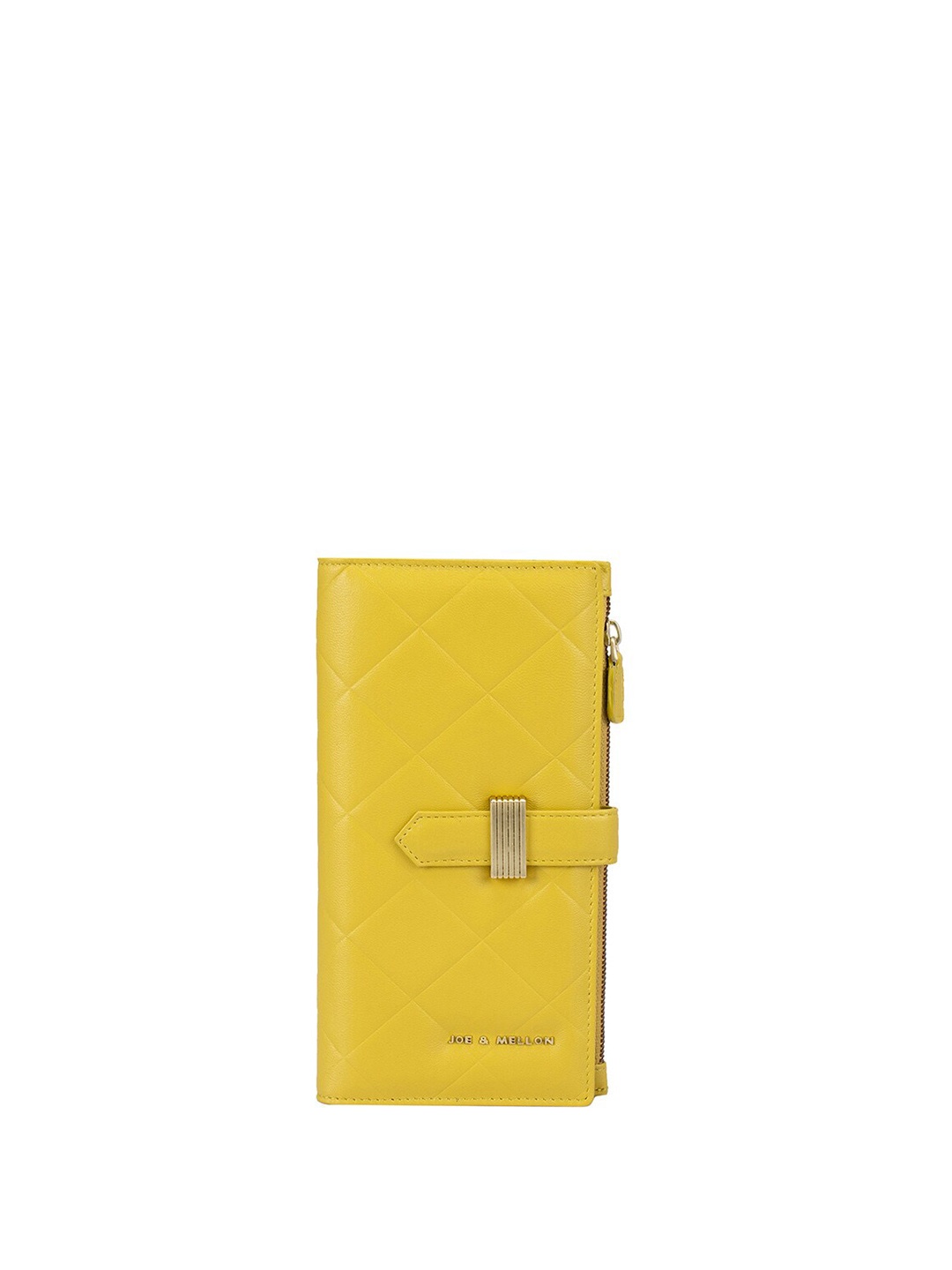 

Joe & Mellon Women Quilted Leather Two Fold Wallet, Yellow