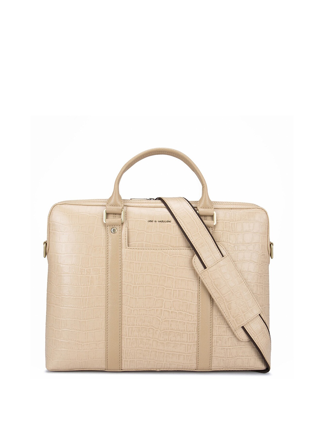 

Joe & Mellon Unisex Leather 14 Inch Laptop Bag, Beige
