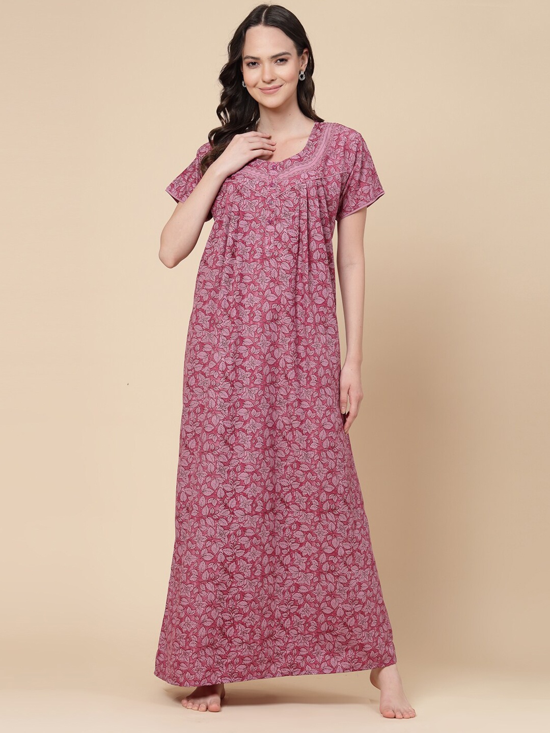 

Sweet Dreams Floral Printed Maxi Nightdress, Pink