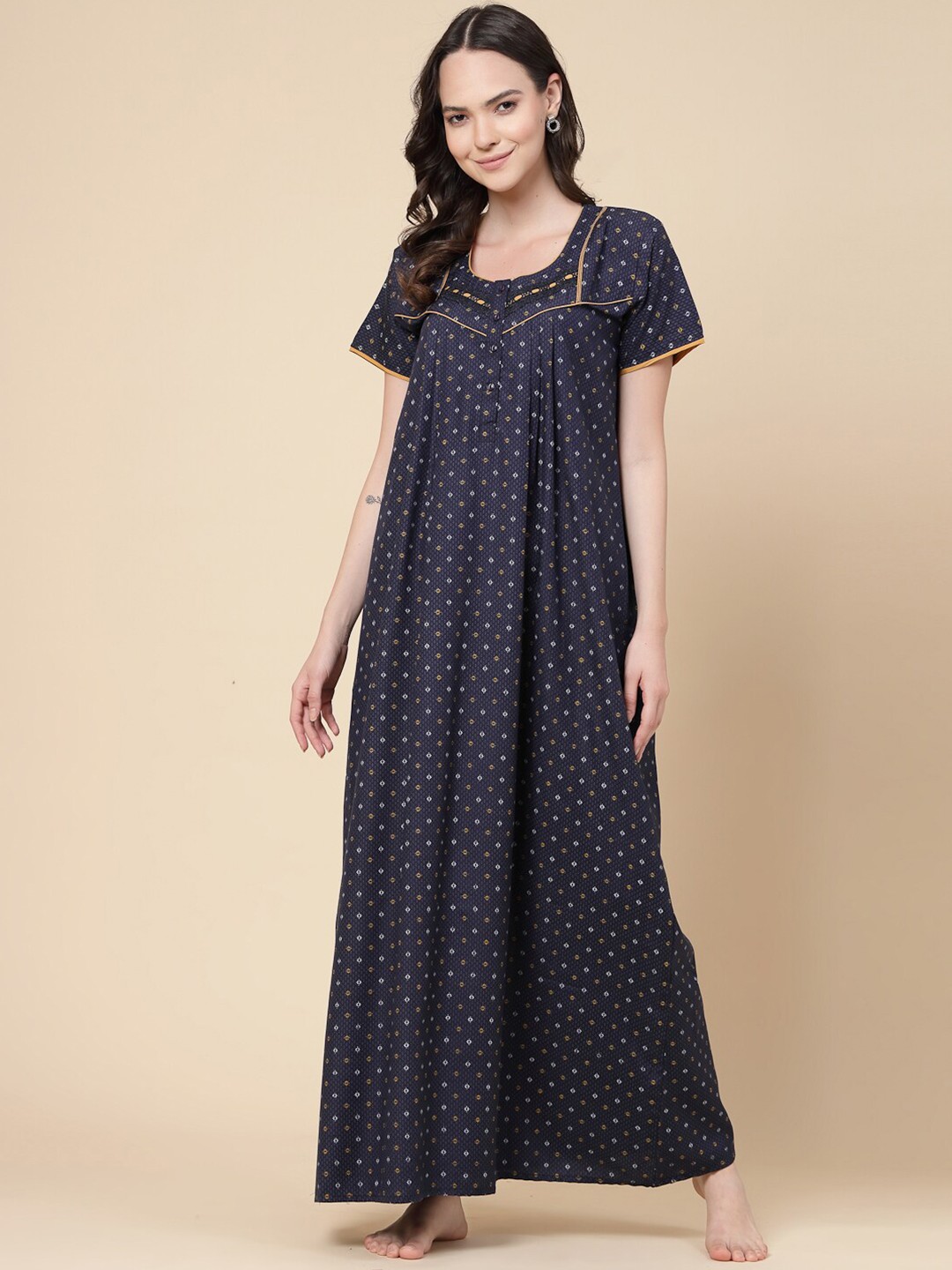

Sweet Dreams Abstract Printed Maxi Nightdress, Navy blue