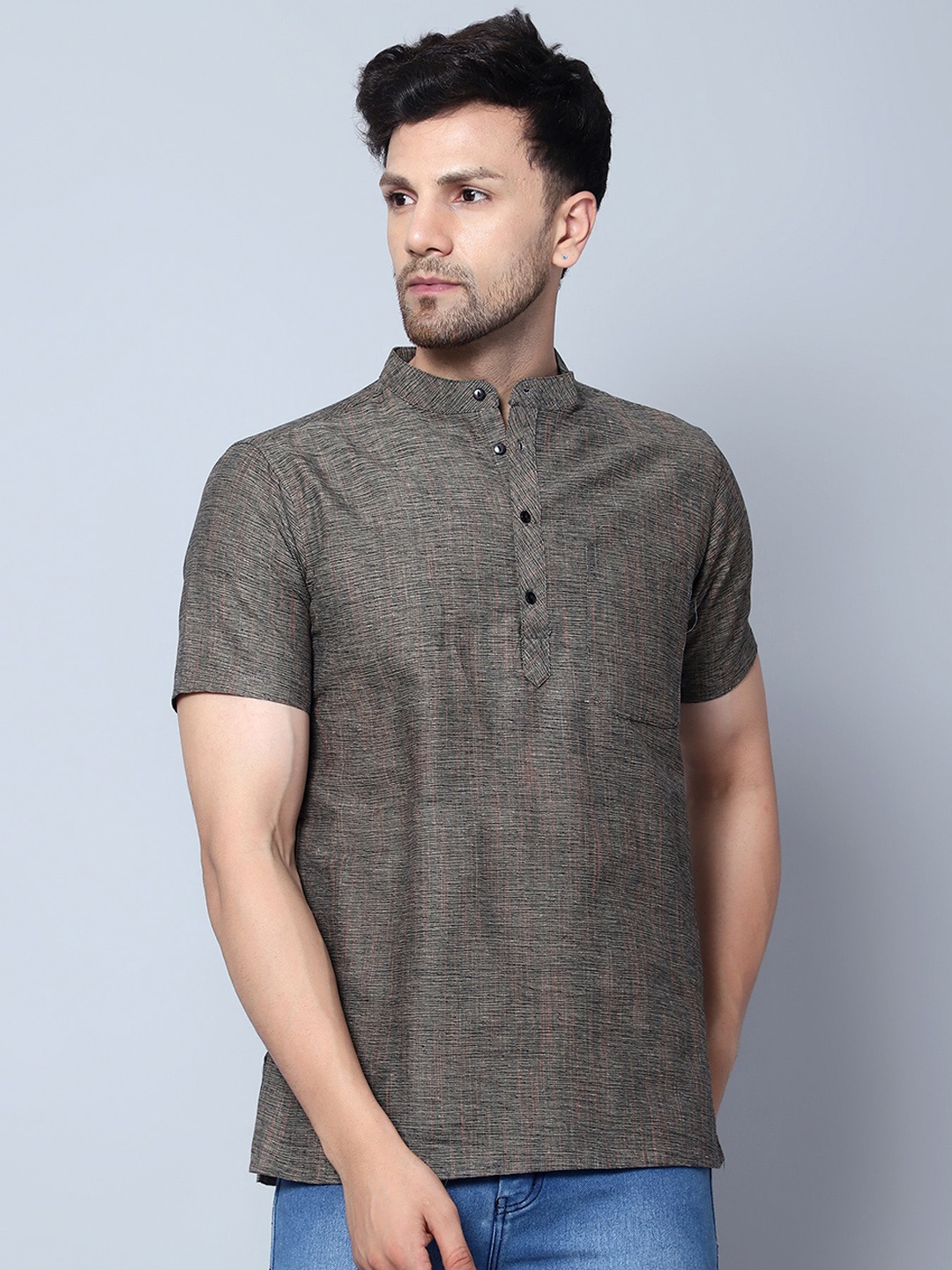 

Latest Chikan Garments Striped Woven Design Kurta, Grey