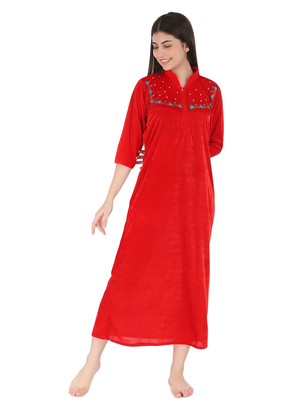 

Kastner Velvet Maxi Nightdress, Red