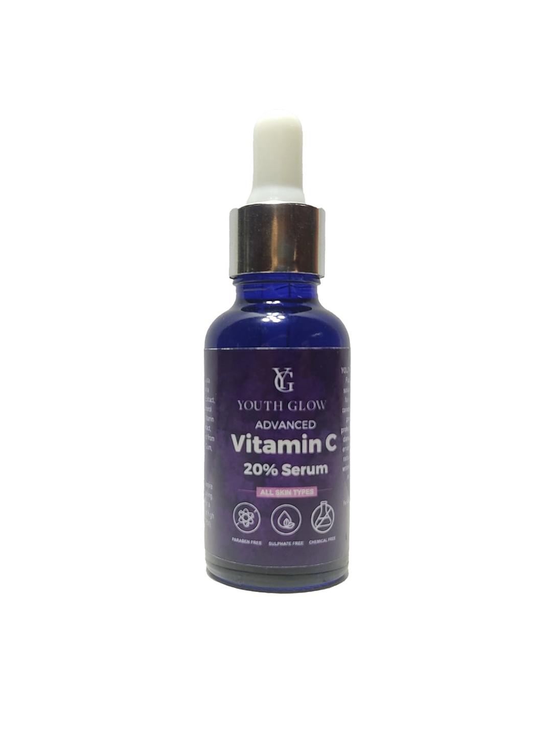 

Queue Paraben Free Youth Glow Advanced Vitamin C Serum - 30ml, Blue