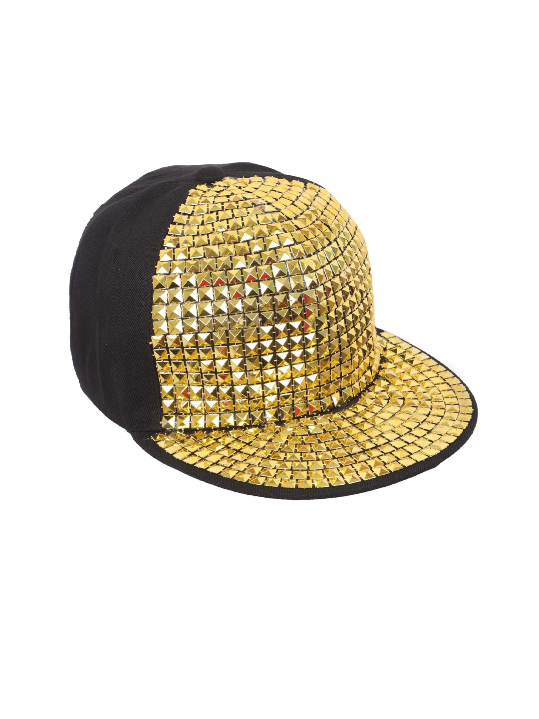 

FabSeasons Men Embellished Snapback Cap, Gold