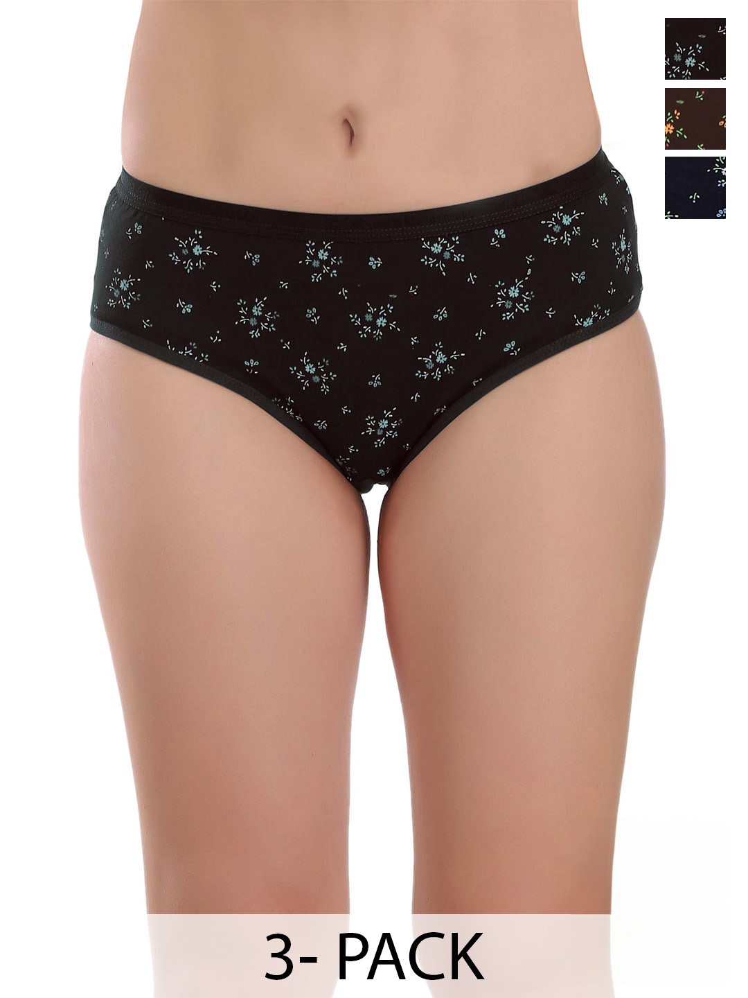 

Eve's Beauty Pack Of 3 Assorted Pure Cotton Hipster Briefs