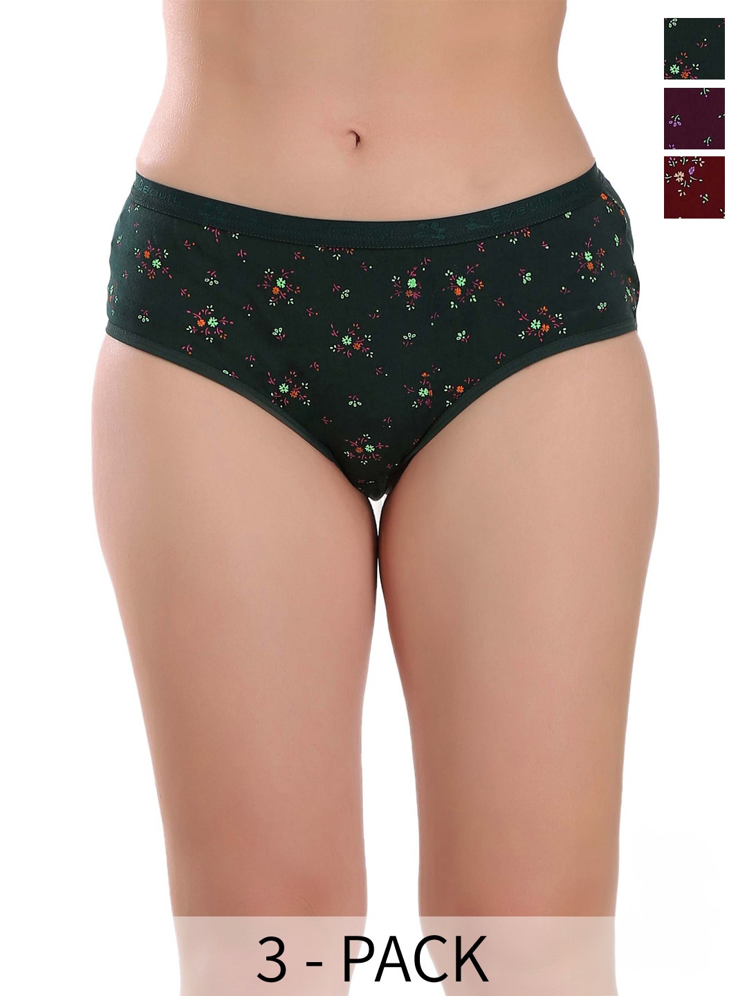 

Eve's Beauty Pack Of 3 Assorted Pure Cotton Hipster Briefs
