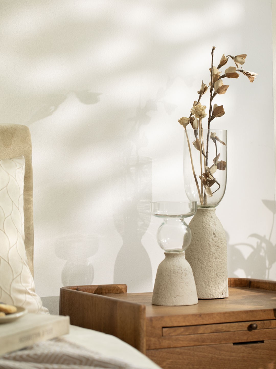 

ellementry White & Transparent Kifa Ecomix Short Vase