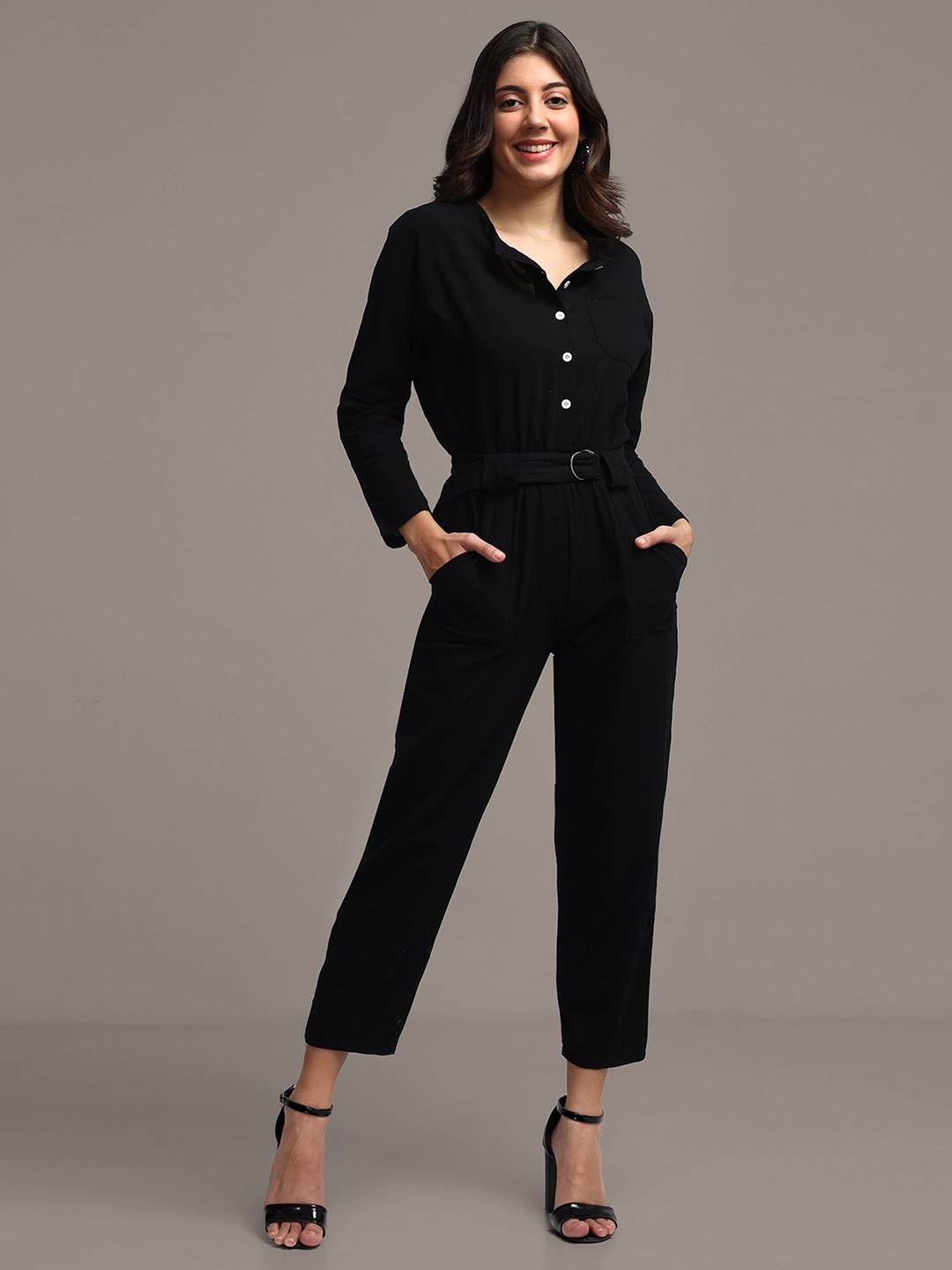 iki chic Oversized Basic Jumpsuit, Black