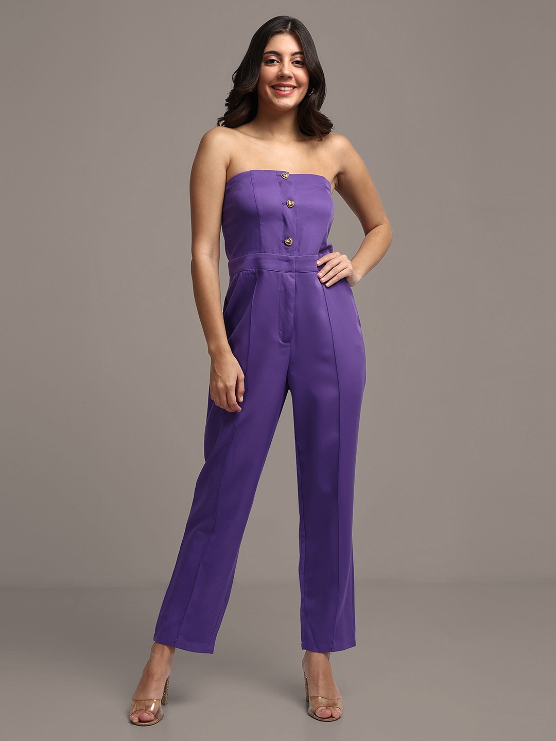 

iki chic Strapless Basic Jumpsuit, Purple